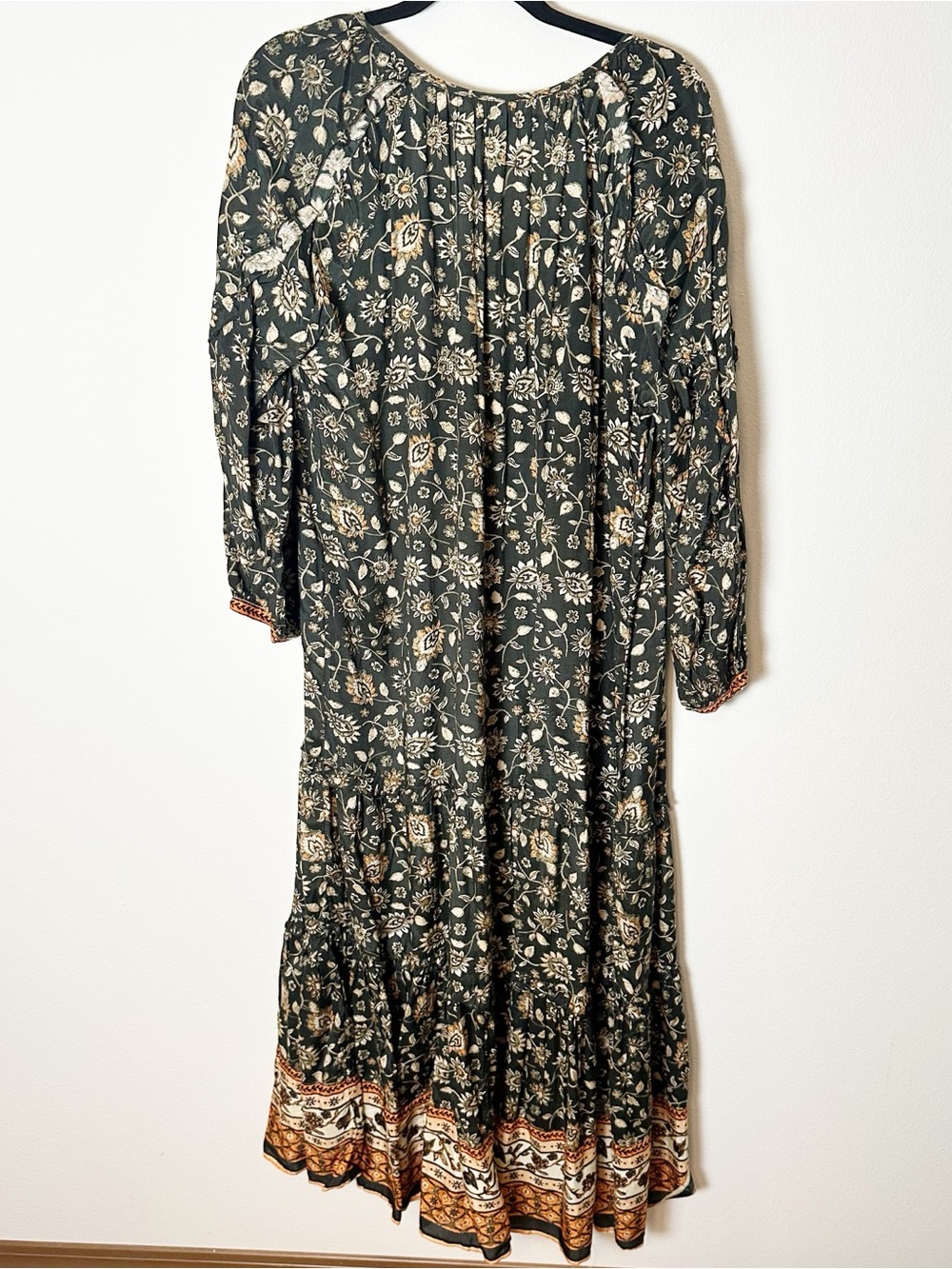 Natural Life Lula Floral Maxi Dress Long Sleeve Green Floral Medium - Picture 3 of 8